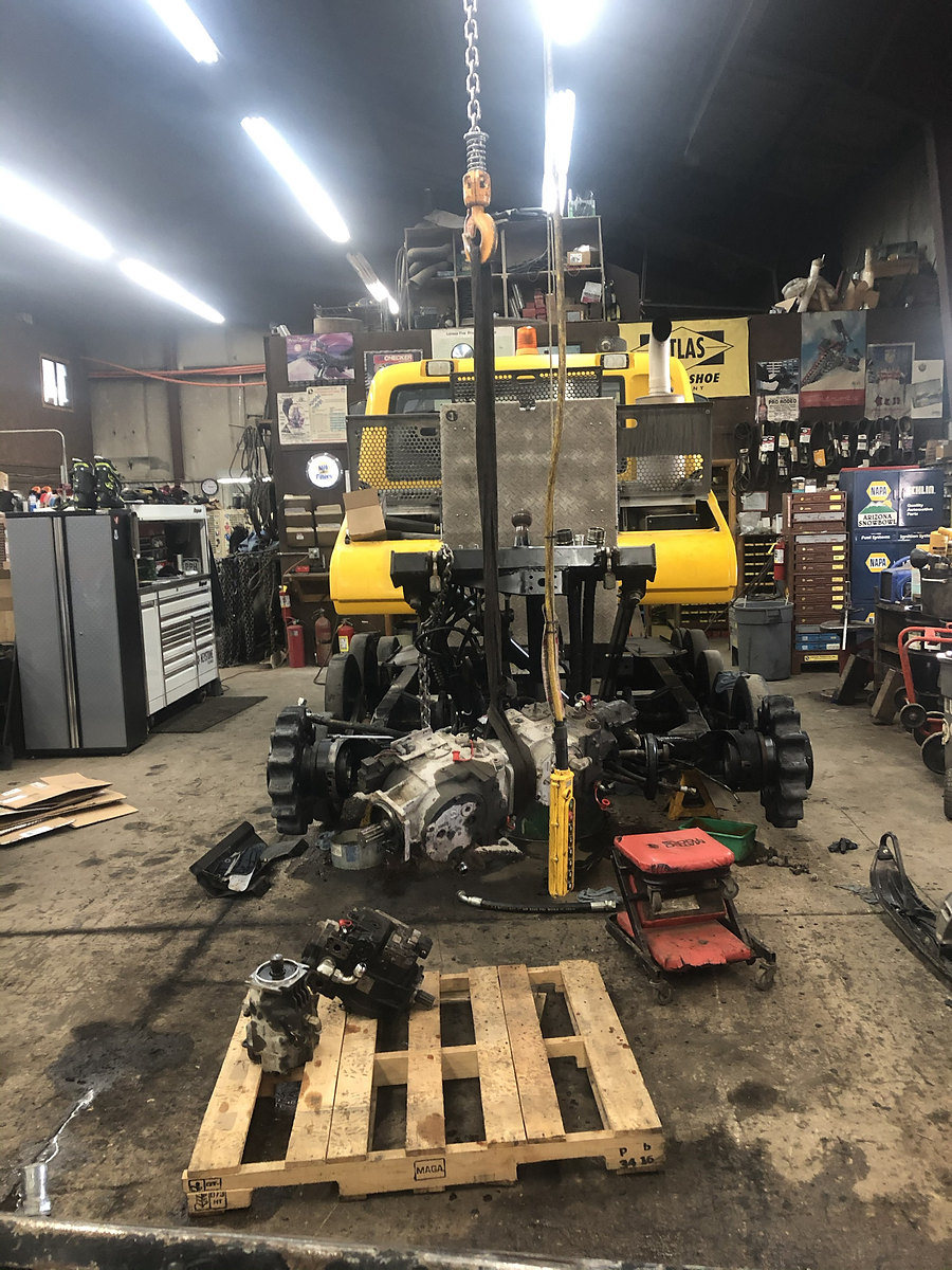 Snowcat drivetrain work at Arizona Snowbowl